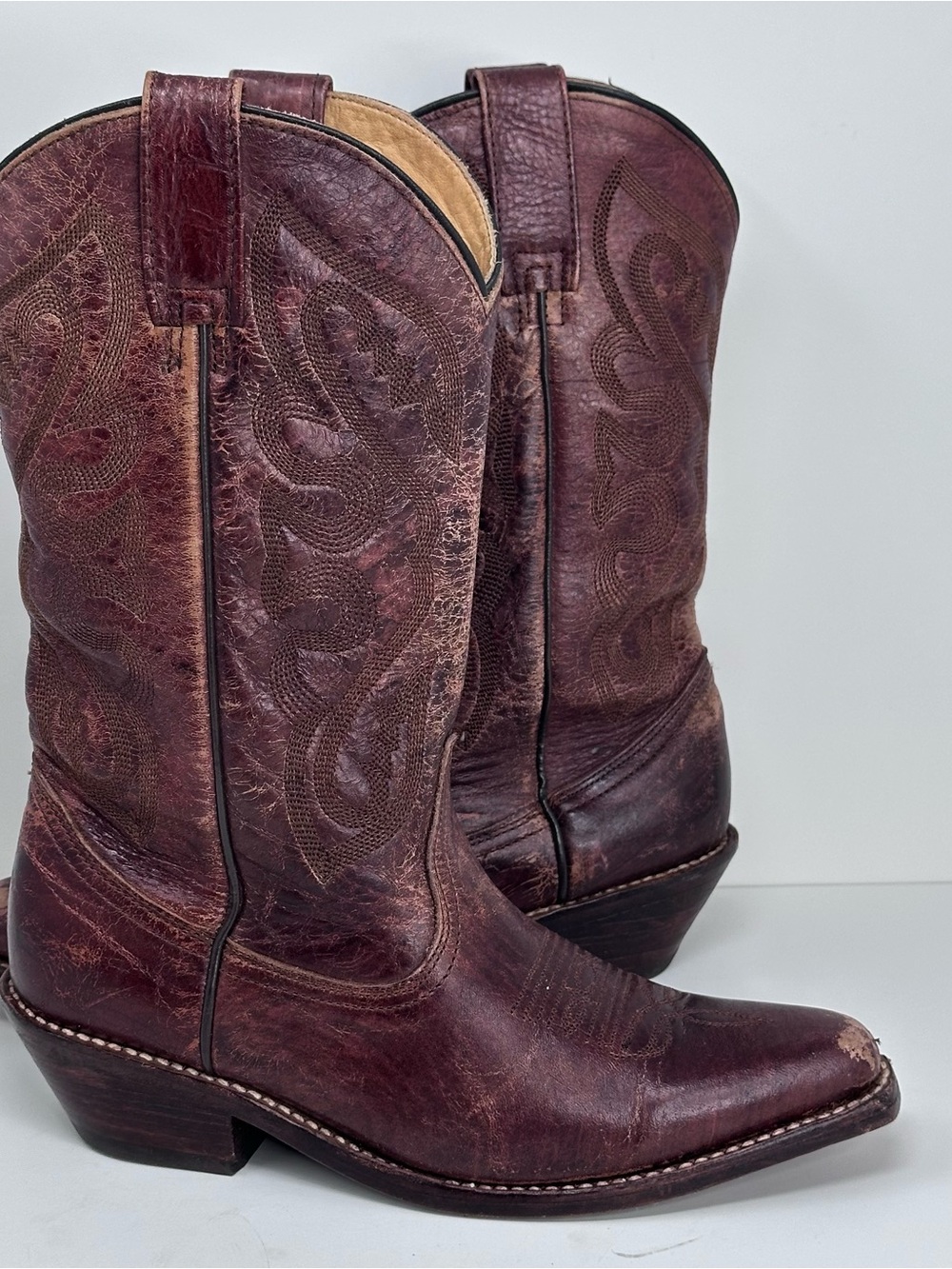 Bed Stu Cobbler Series Distressed Cowboy Boots Made in Mexico